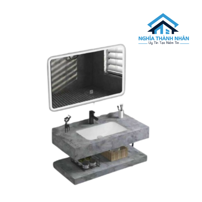 Bàn Đá Lavabo 2 Tầng Cao Cấp 3 in 1