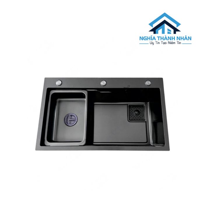 Chậu Chén 2 Học 7546 Nano Đen NTN