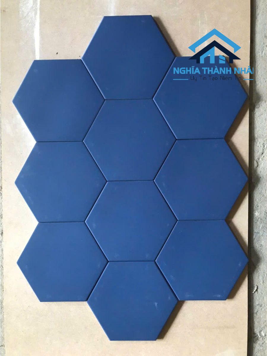 Gạch Lục Giác Trang Trí Màu Xanh Navi