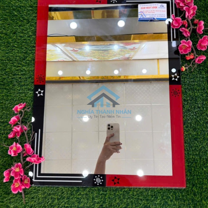 Gương Nghệ Thuật Viền Đỏ Đen