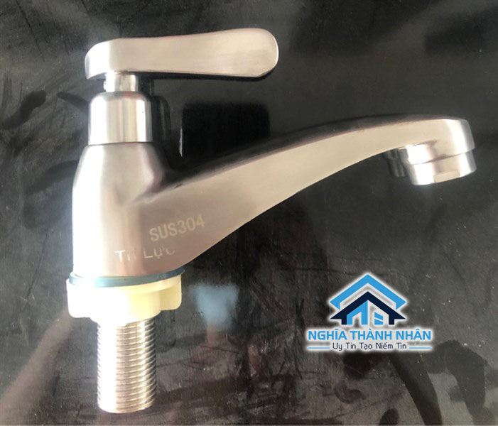 Vòi Lavabo Lạnh Inox 304 Cao Cấp Gạt ngang